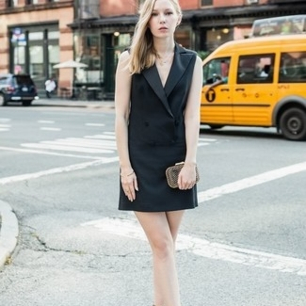 Banana Republic Black Double-Breasted Mini Dress